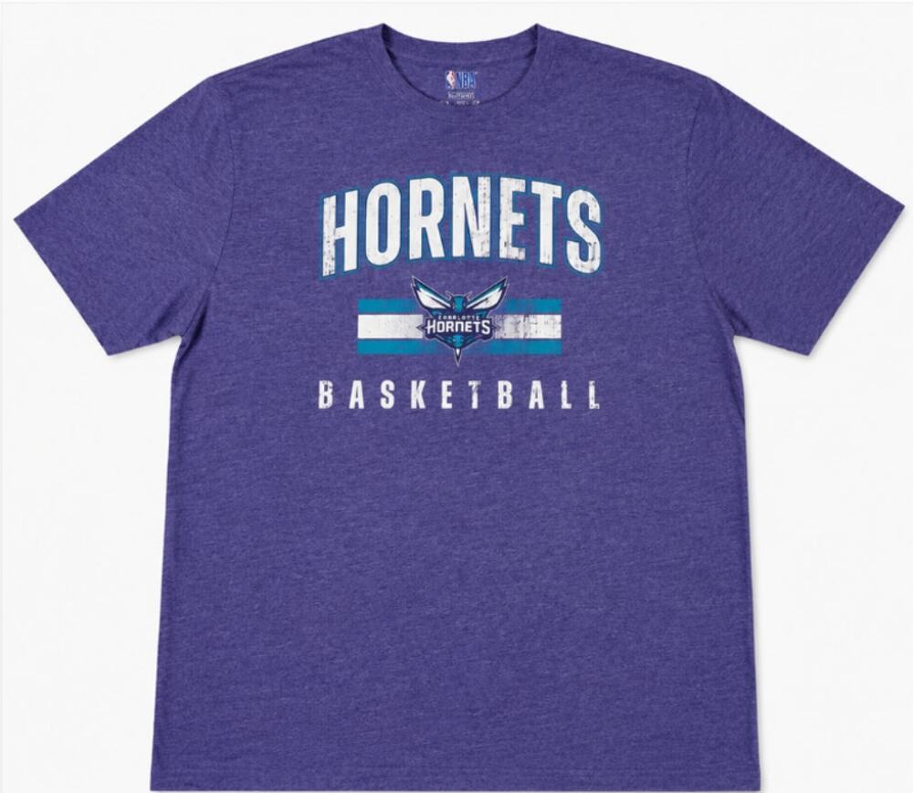 Charlotte Hornets Basketball Graphic T-Shirt Purple NBA Men's XL NWOT